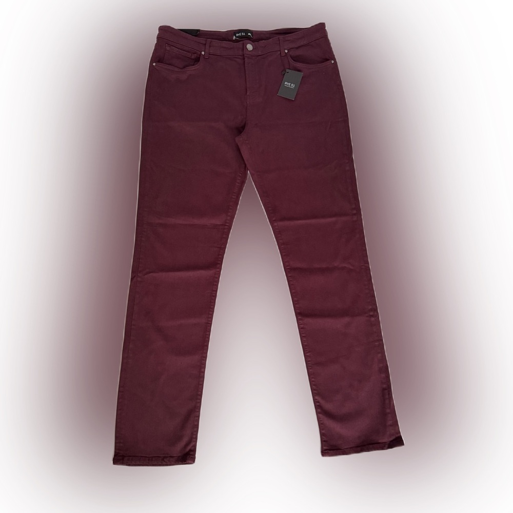 Rye 51 French Twill Stretch 5 Pocket Pants Bordeaux NWT